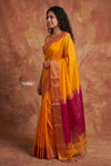Tarang 2.0 ~ Handloom Cotton Silk Sleek Designer Border in Orange Pink