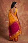 Tarang 2.0 ~ Handloom Cotton Silk Sleek Designer Border in Orange Pink