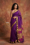 Tarang 2.0 ~ Handloom Cotton Silk Sleek Designer Border in Purple Gold