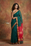 Tarang 2.0 ~ Handloom Cotton Silk Sleek Designer Border in Blue Green