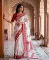 Mulmuli 2.0  ~ Pure Handwoven Mul Cotton Saree in White