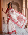 Mulmuli 2.0  ~ Pure Handwoven Mul Cotton Saree in White