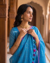 Mulmuli 2.0  ~ Pure Handwoven Mul Cotton Saree in Serena Blue