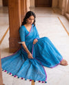 Mulmuli 2.0  ~ Pure Handwoven Mul Cotton Saree in Serena Blue