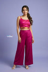 Exclusive Rani Pink Pure Silk Paithani Crop Top with Gold Butti Work