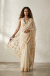 Mulmuli ~ Pure Handwoven Jamdani Mul Cotton Saree in Ivory
