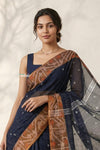 Mulmuli ~ Pure Handwoven Jamdani Mul Cotton Saree in Black