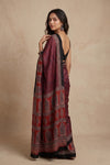 Mitti Ke Rang ~ Ajrakh Handblock Printed Modal Silk Saree in Red