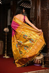 Virasat ~ Handloom Pure Silk Maharani Paithani with Maharani Pallu in Rose Pink