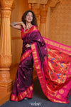 Virasat ~ Handloom Pure Silk Maharani Paithani with Maharani Pallu in Wine Pink