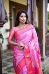 Rajsi ~ Handloom Pure Silk Maharani Paithani with Maharani Pallu in Soft Pink