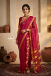 Peshwai That  ~ Handloom Pure Cotton Royal Nauvari Saree in Rani Pink