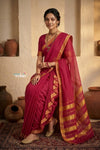 Peshwai That  ~ Handloom Pure Cotton Royal Nauvari Saree in Rani Pink