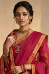 Peshwai That  ~ Handloom Pure Cotton Royal Nauvari Saree in Rani Pink