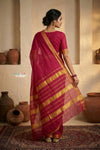 Peshwai That  ~ Handloom Pure Cotton Royal Nauvari Saree in Rani Pink