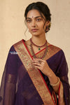 Peshwai That  ~ Handloom Pure Cotton Royal Nauvari Saree in Violet
