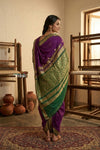 Peshwai That  ~ Handloom Pure Cotton Royal Nauvari Saree in Infinite Purple