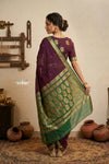 Peshwai That  ~ Handloom Pure Cotton Royal Nauvari Saree in Infinite Violet