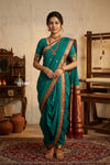 Peshwai That  ~ Handloom Pure Cotton Royal Nauvari Saree in Nascent Blue