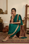 Peshwai That  ~ Handloom Pure Cotton Royal Nauvari Saree in Sea Green