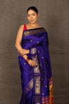 Aranya ~ Chandrakor Pure Silk Handloom Paithani with Parrot Floral Pallu in Royal Blue