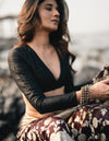 Suhaani Exclusive ~ Handloom Khaddi Georgette Saree With All Over Floral Jaal~ Classy Brown