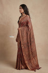 Mitti Ke Rang ~ Ajrakh Handblock Printed Viscose Tissue Silk Saree in Rust