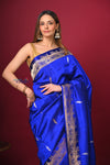 Kashi ~ Handloom Banarasi Pure Katan Silk Saree in Dark Blue (Silk Mark Certified)