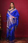 Kashi ~ Handloom Banarasi Pure Katan Silk Saree in Dark Blue (Silk Mark Certified)