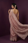 Aarini ~ Organza Banarasi Saree with Handcrafted Beadwork In Blush Pink - verymuchindian.com