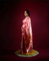 Amruta Khanvilkar's Choice! Traditional Pretty Peach Pink Pure Silk Double Pallu Paithani With Designer Peacocks Pallu (By Govt Certified Weavers) - verymuchindian.com