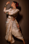 Ankita Lokhande's Choice ~ Authentic Pure Silk Handloom Nauvari Paithani Saree with Peacock Lotus Pallu in White (Available in Multicolor Peacock) - verymuchindian.com