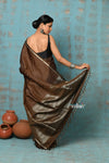 Anokhi ~ Handloom Pure Soft Silk Saree with Designer Pallu ~ Brown (Limited Edition) - verymuchindian.com