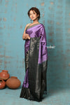 Anokhi ~ Handloom Pure Soft Silk Saree with Designer Pallu ~ Prewinkle Purple (Limited Edition) - verymuchindian.com