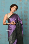 Anokhi ~ Handloom Pure Soft Silk Saree with Designer Pallu ~ Prewinkle Purple (Limited Edition) - verymuchindian.com