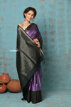 Anokhi ~ Handloom Pure Soft Silk Saree with Designer Pallu ~ Prewinkle Purple (Limited Edition) - verymuchindian.com