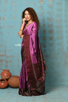 Anokhi ~ Handloom Pure Soft Silk Saree with Designer Pallu ~ Rosewood (Limited Edition) - verymuchindian.com