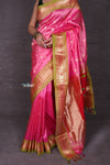 Aranya ~ Designed by VMI! Pure Silk Handloom Paithani with Swan Peacock Pallu in Blush Pink - verymuchindian.com