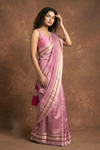 Traditional Handloom Ilkal Cotton Viscose with Light Pink with Dark Pink Pallu