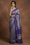 Katan Tissue Silk  Saree with  Regal Shine in Timeless Purple(with Silk Mark)