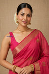 Bengal Gatha ~ Designer Chanderi Cotton Silk Saree in Magenta Pink - verymuchindian.com