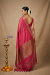 Bengal Gatha ~ Designer Chanderi Cotton Silk Saree in Magenta Pink - verymuchindian.com