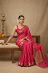 Bengal Gatha ~ Designer Chanderi Cotton Silk Saree in Magenta Pink - verymuchindian.com