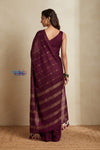 Bengal Gatha ~ Handloom Pure Silk Jamdhani Saree in Dark Maroon - verymuchindian.com