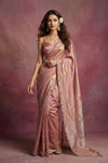 Chandani Chanderi ~ Handwoven Pure Silk Chanderi Saree In Blush PInk - Govt. Silk Mark Certified - verymuchindian.com