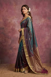 Chandani Chanderi ~ Handwoven Pure Silk Chanderi Saree In Dual Tone Blue Green - Govt. Silk Mark Certified - verymuchindian.com