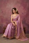 Chandani Chanderi ~ Handwoven Pure Silk Chanderi Saree In Lilac - Govt. Silk Mark Certified - verymuchindian.com