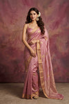 Chandani Chanderi ~ Handwoven Pure Silk Chanderi Saree In Pastel Pink - Govt. Silk Mark Certified - verymuchindian.com