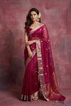 Chandani Chanderi ~ Handwoven Pure Silk Chanderi Saree In Rani Pink - Govt. Silk Mark Certified - verymuchindian.com