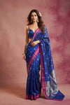 Chandani Chanderi ~ Handwoven Pure Silk Chanderi Saree In Royal Blue - Govt. Silk Mark Certified - verymuchindian.com